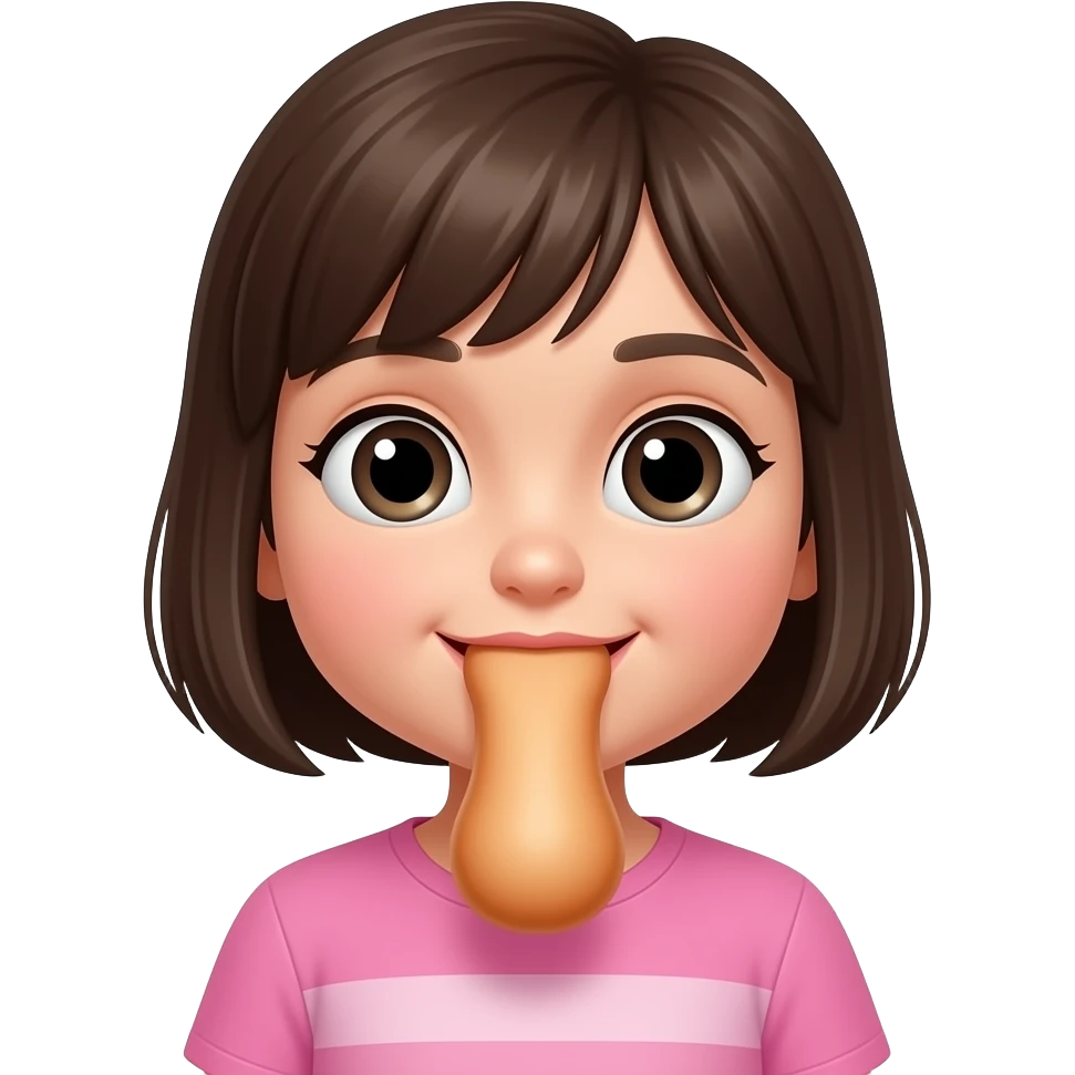 A female child sucking a dick emoji