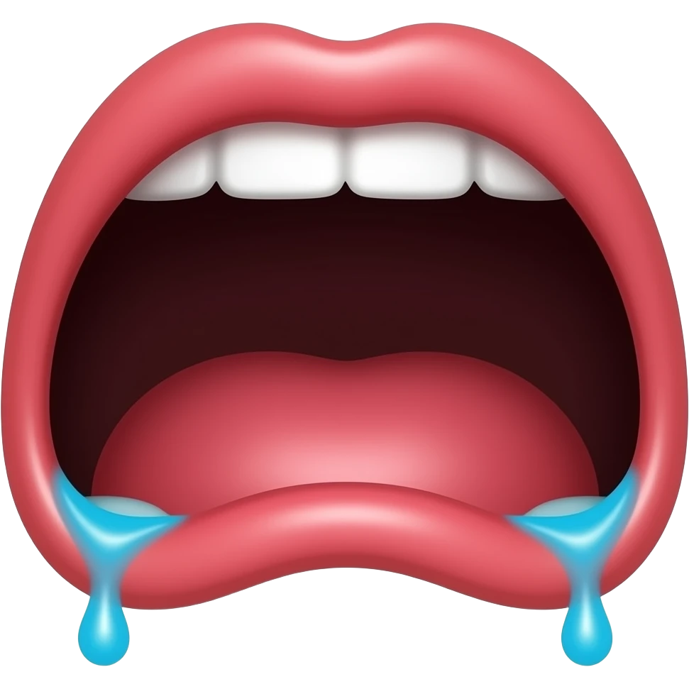 Make a emoji with a crying face. Face up. Only mouth visble. Mouth big and crying. Raining tears emoji