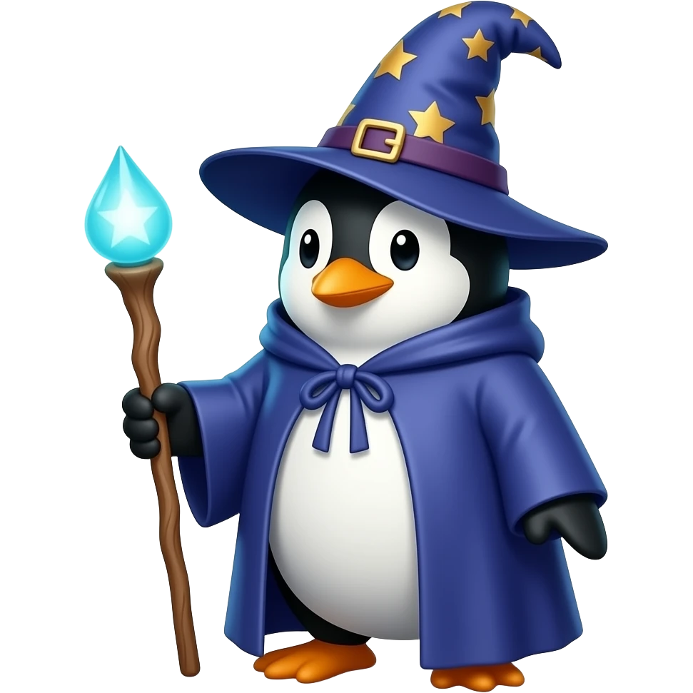 Penguin Wizard emoji