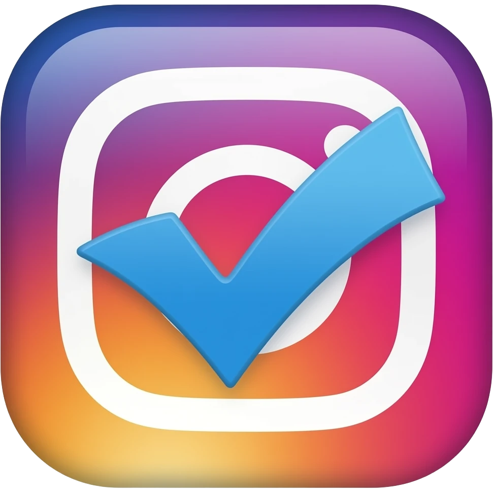 Instagram verified batch blue tick all round wittj blue emoji
