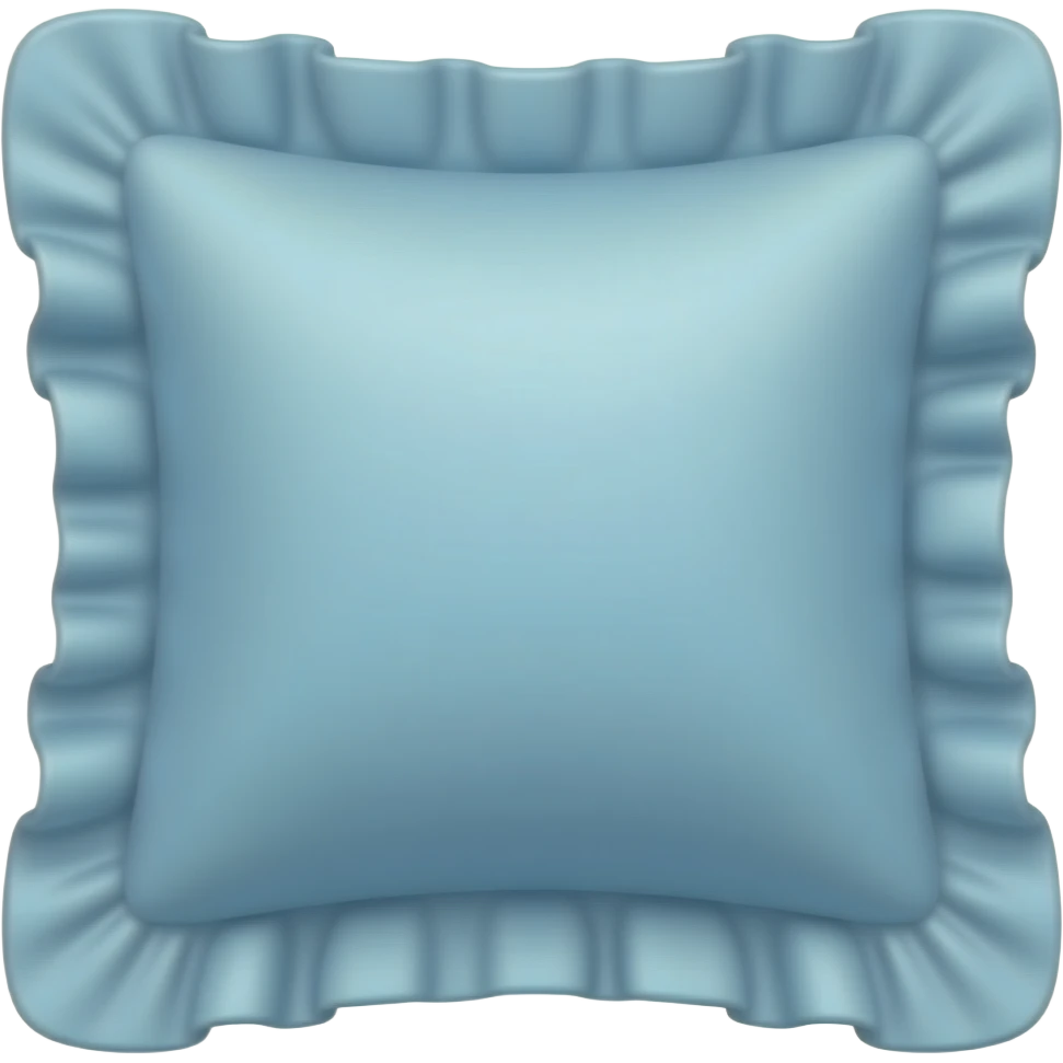 light blue super realistic pillow with ruffles on the edges emoji