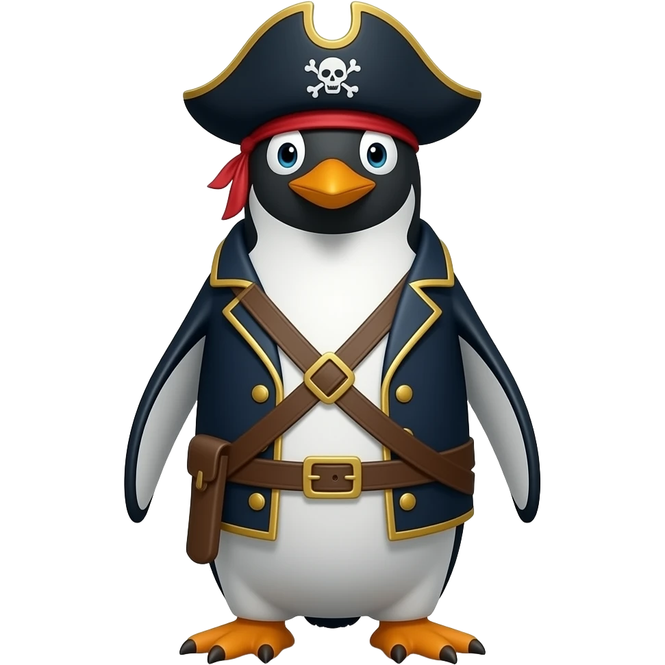 adélie penguin Pirate قبطان emoji