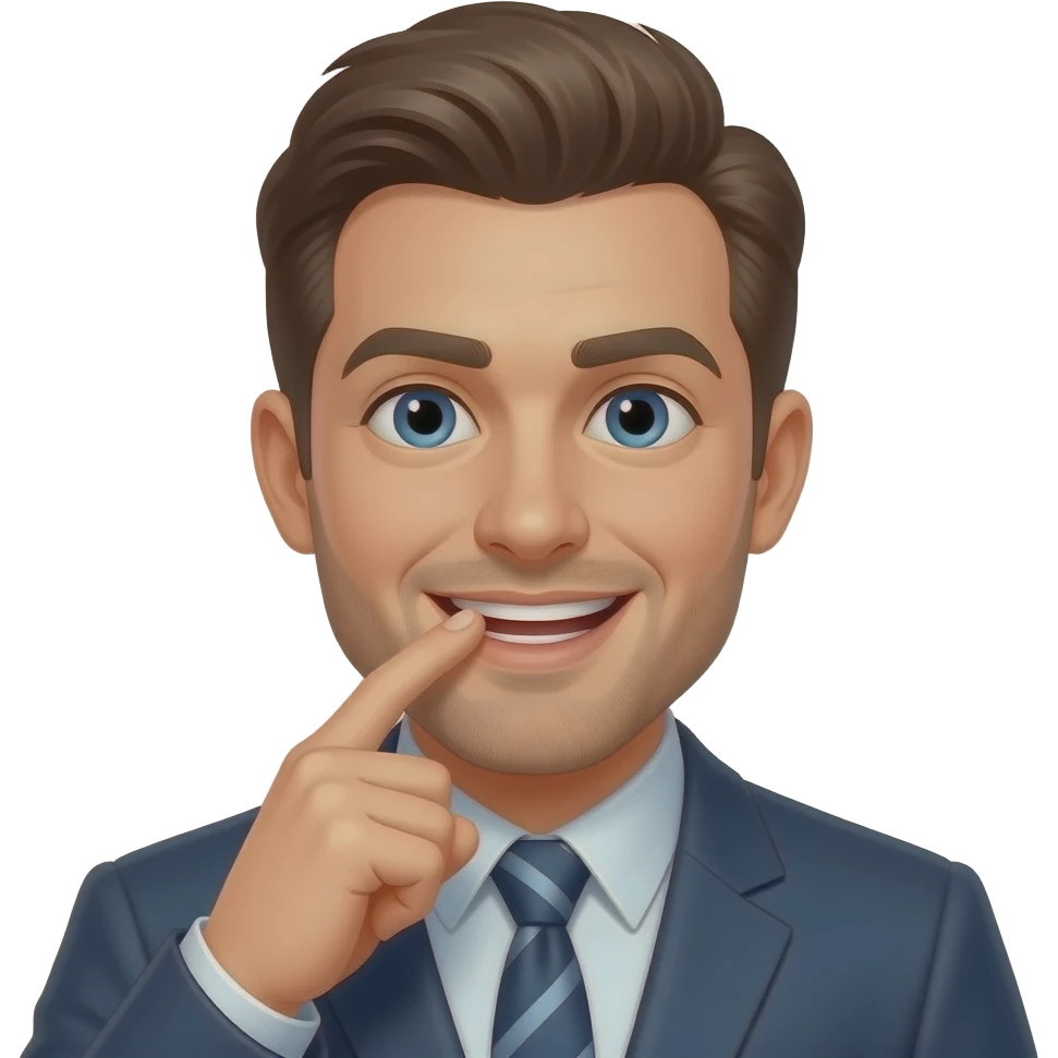 Make him a man bitting his finger and being flirty emoji