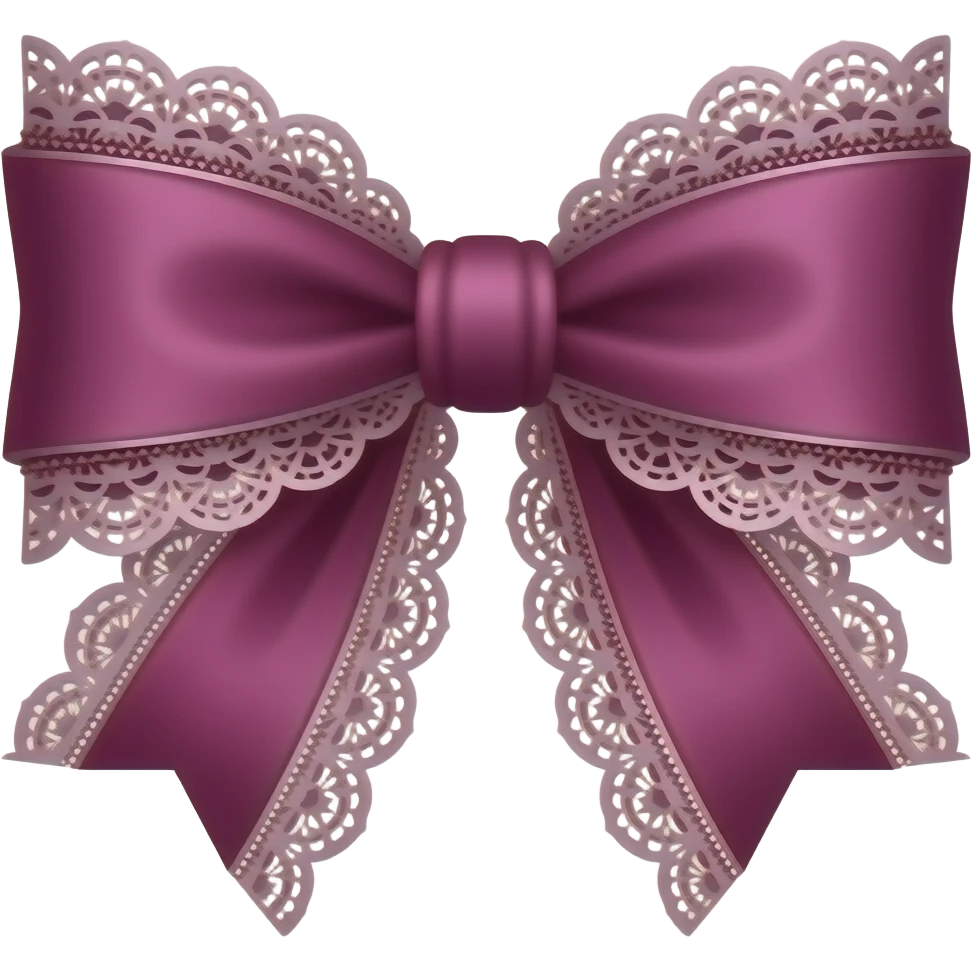 vintage rococo margenta bow with lace and frills emoji
