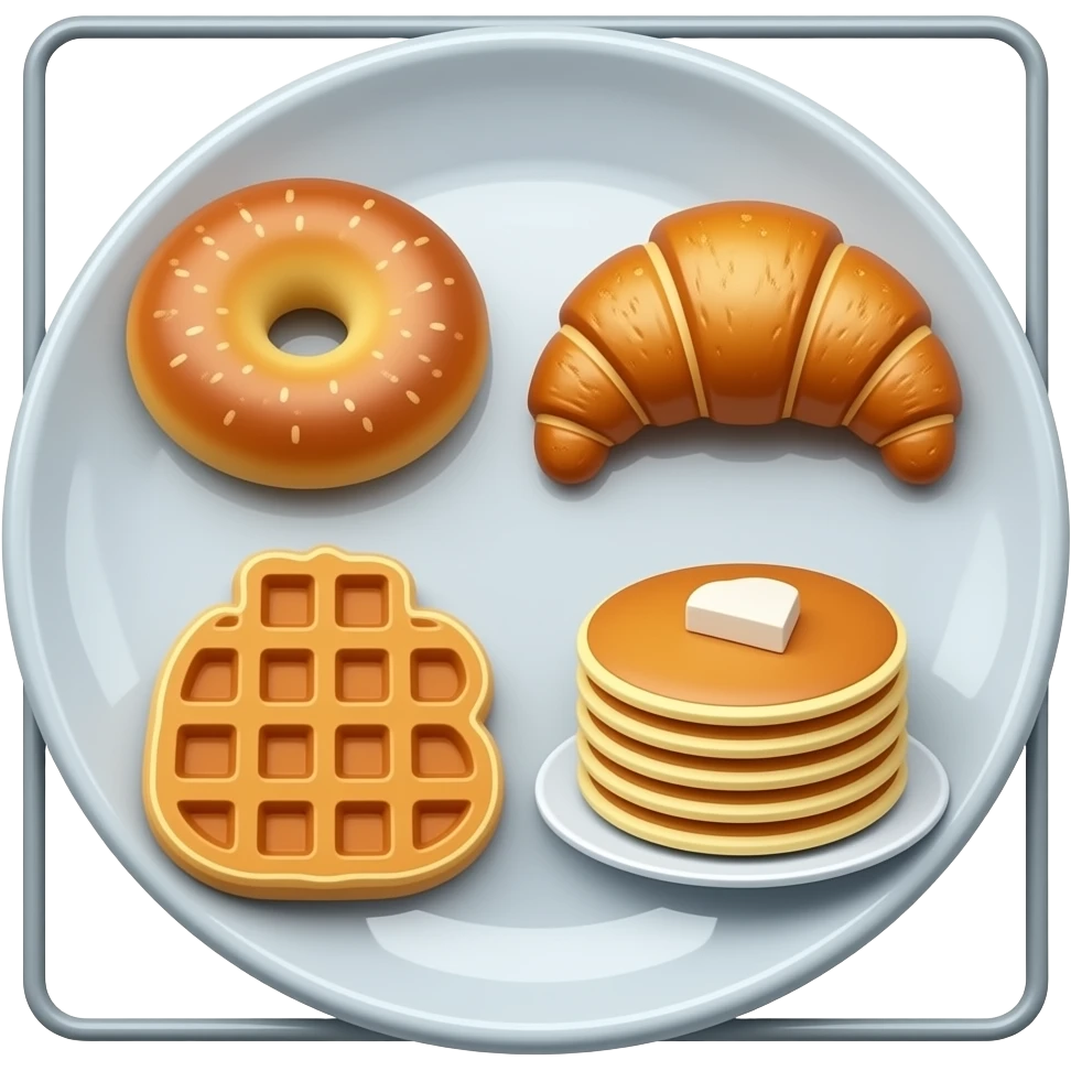 🥖🥐🥯🫓🍞🥜🧇🥞 On tablet emoji