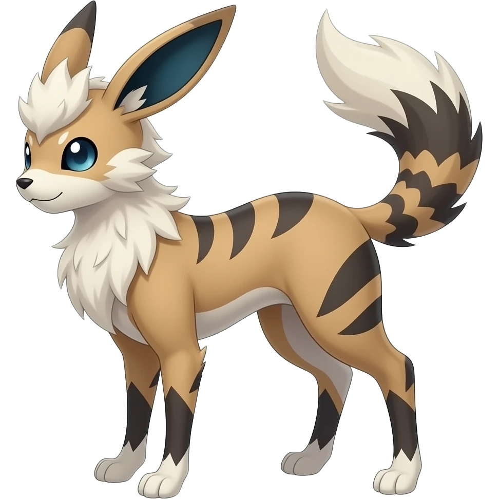 Slim thin lanky elegant oriental feral painted Absol-Litten-Sylveon-Manectric-Jolteon-hybrid-animal emoji