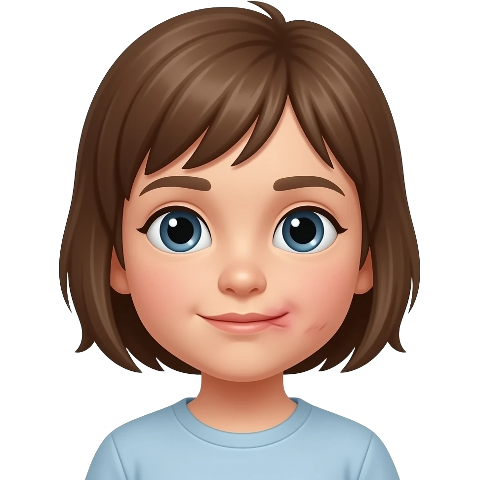 Ребенок с высыпаниями на подбородке emoji