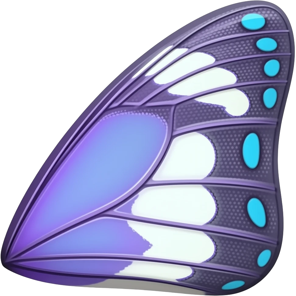 purple, cyan, and white butterfly wing emoji