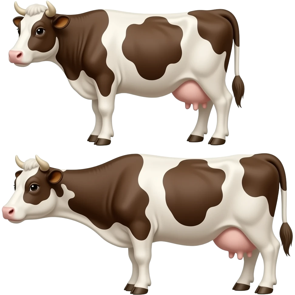 three cows in a random position emoji