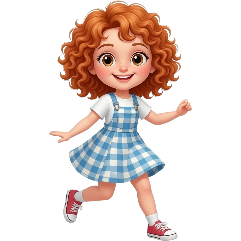 Fille rousse bouclés tâches de rousseur Dance emoji