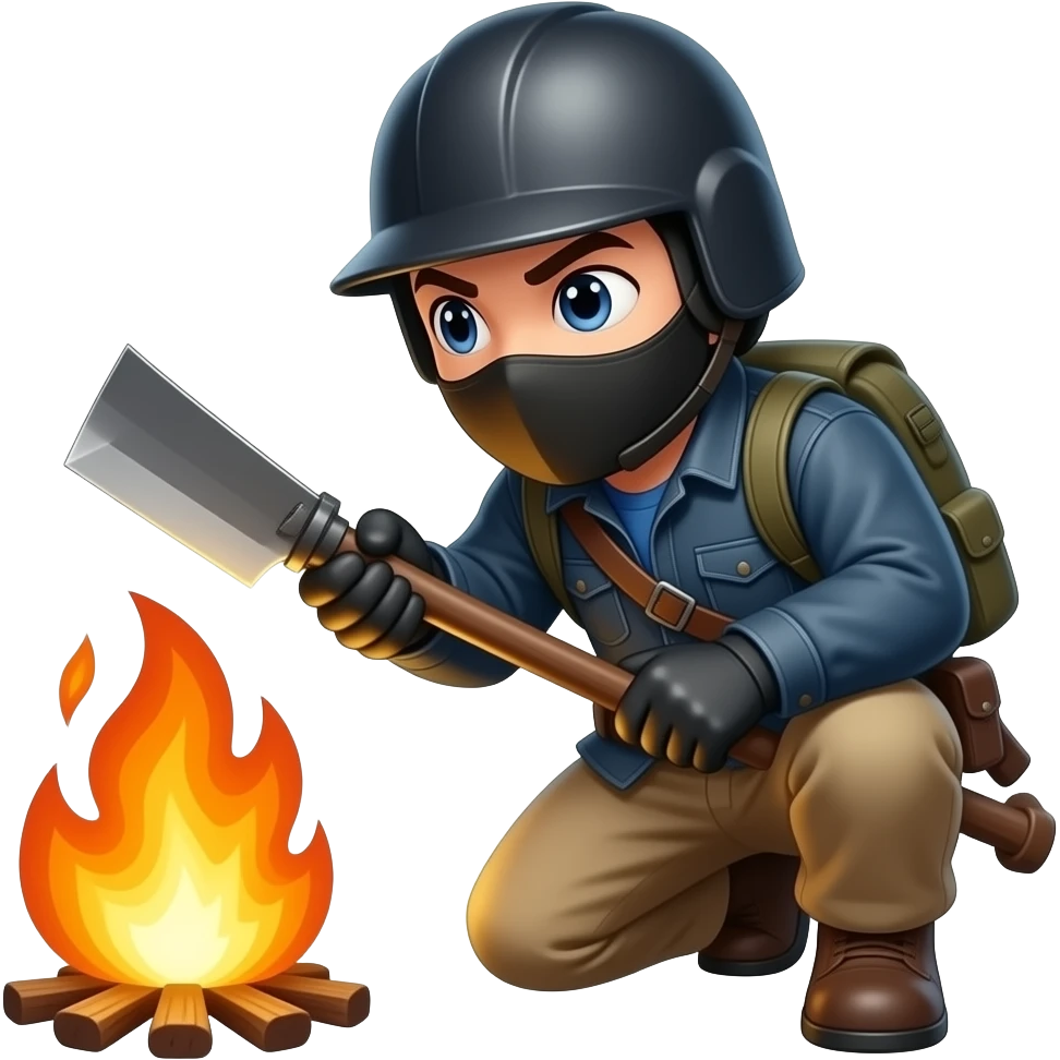 arsonist starting a fire emoji