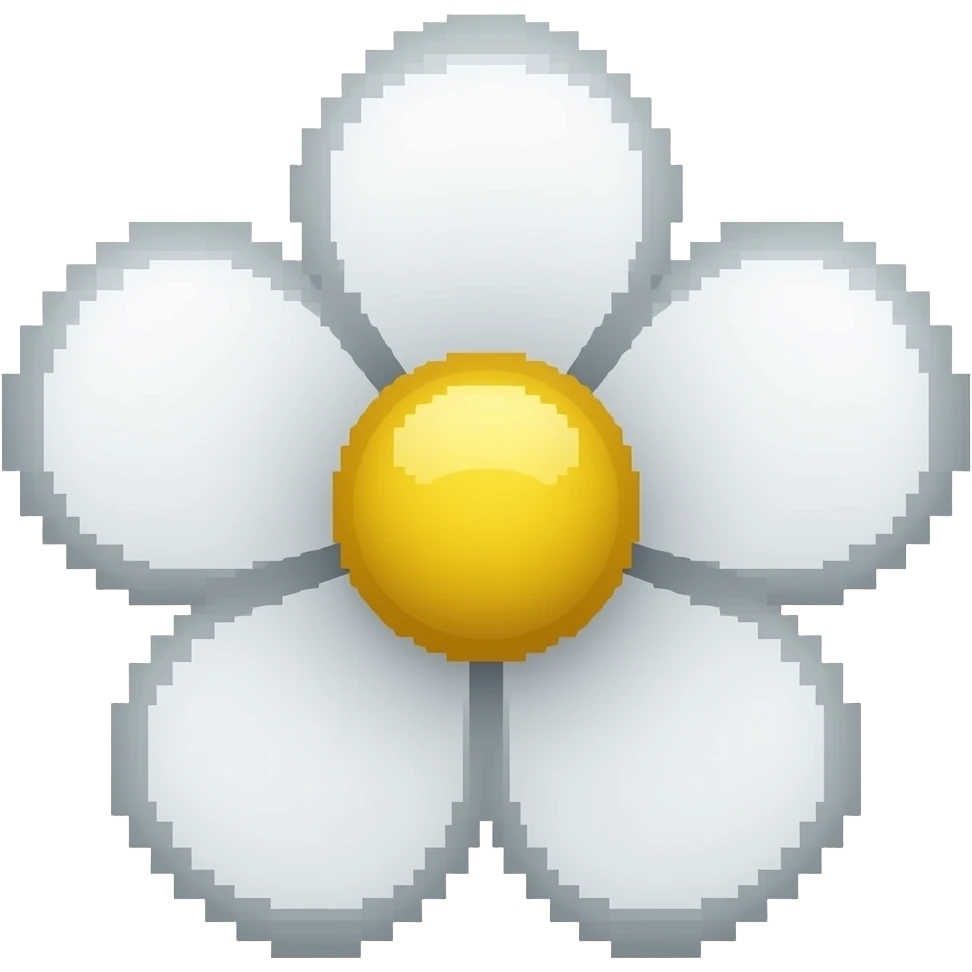pixel white flower emoji