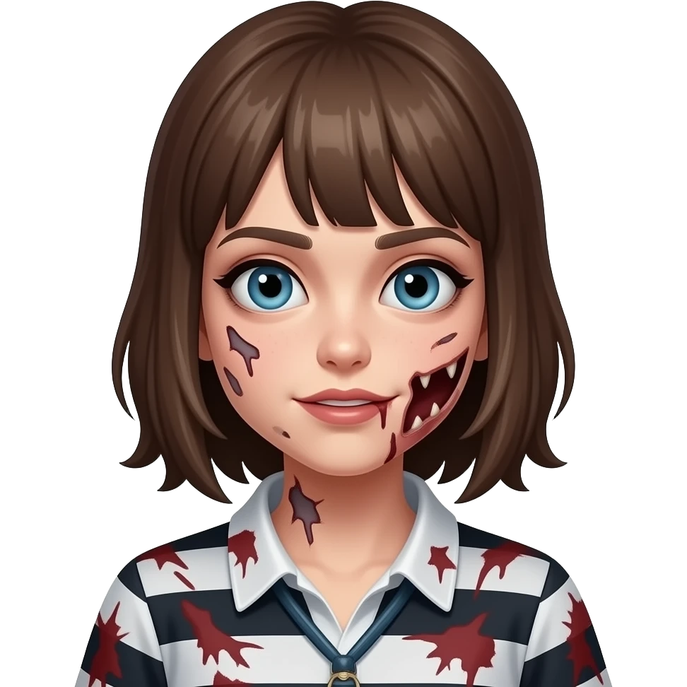 girl wearing zombie cosplay emoji
