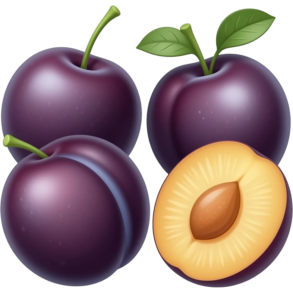 three plums emoji