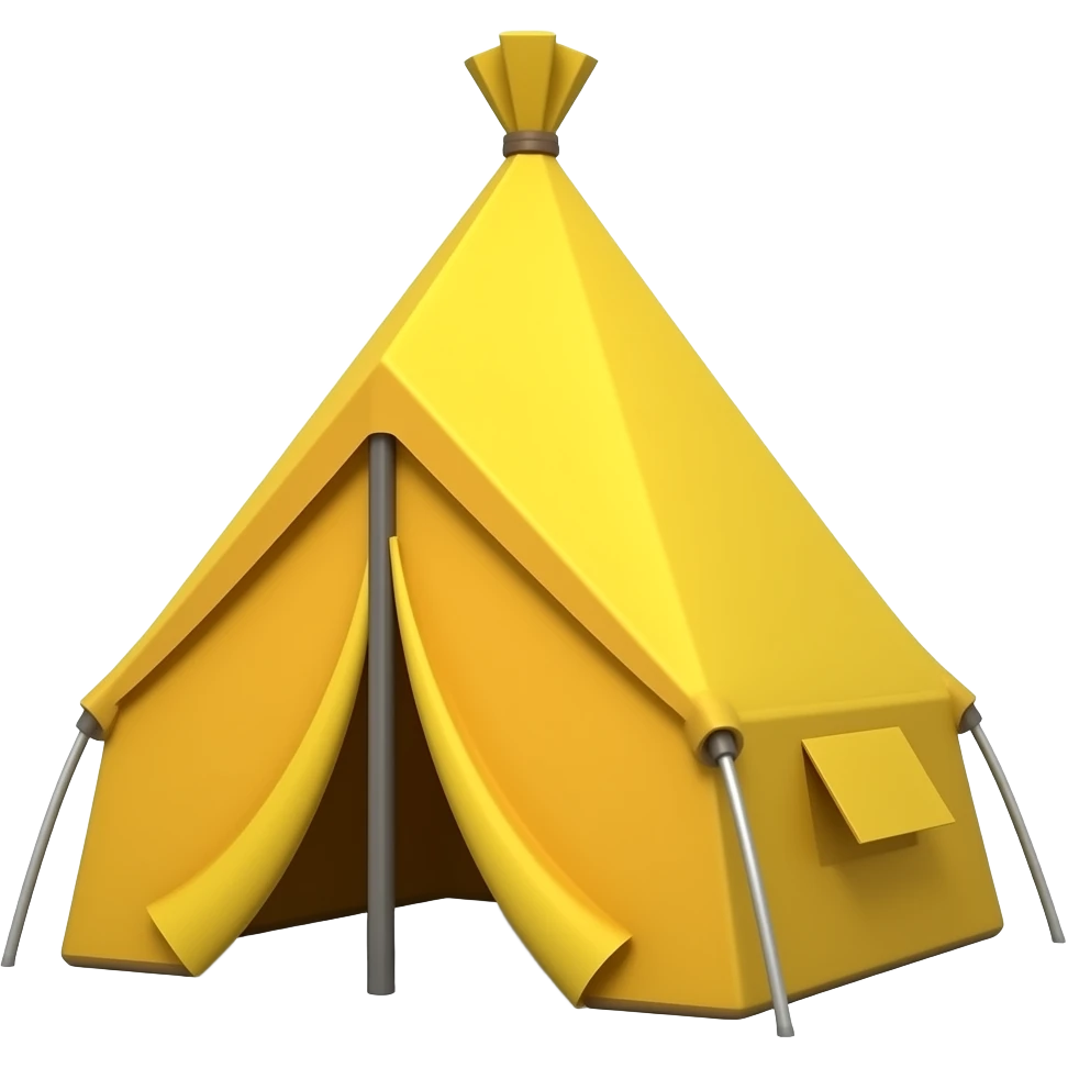 Yellow modern tent emoji