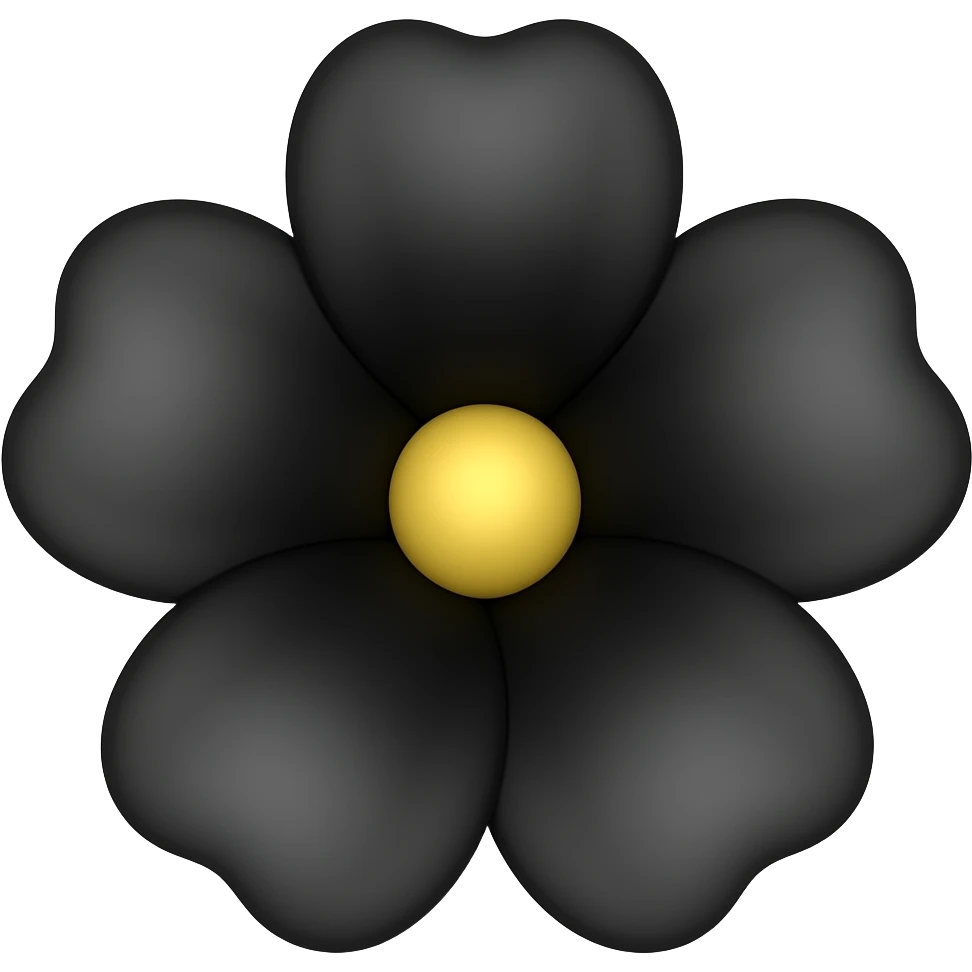 crea un emoji de flor negra emoji