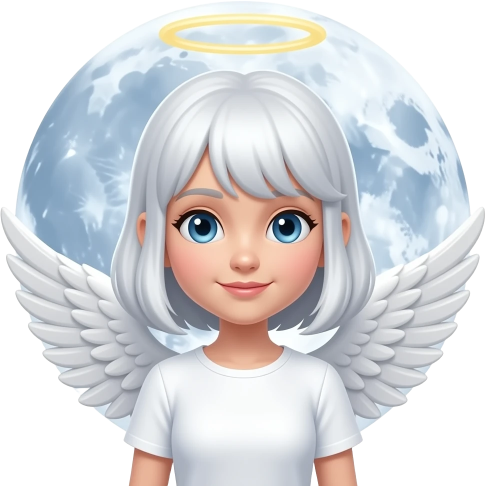 فرشته کوشولو دختر باشع و خوشگل و سفید و ماه خیلی خوشگل تر بساز emoji