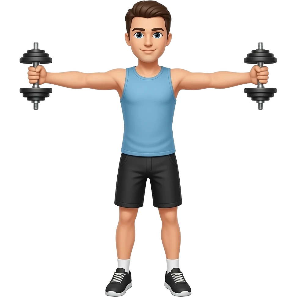 person doing fly dumbell shoulder excerise emoji