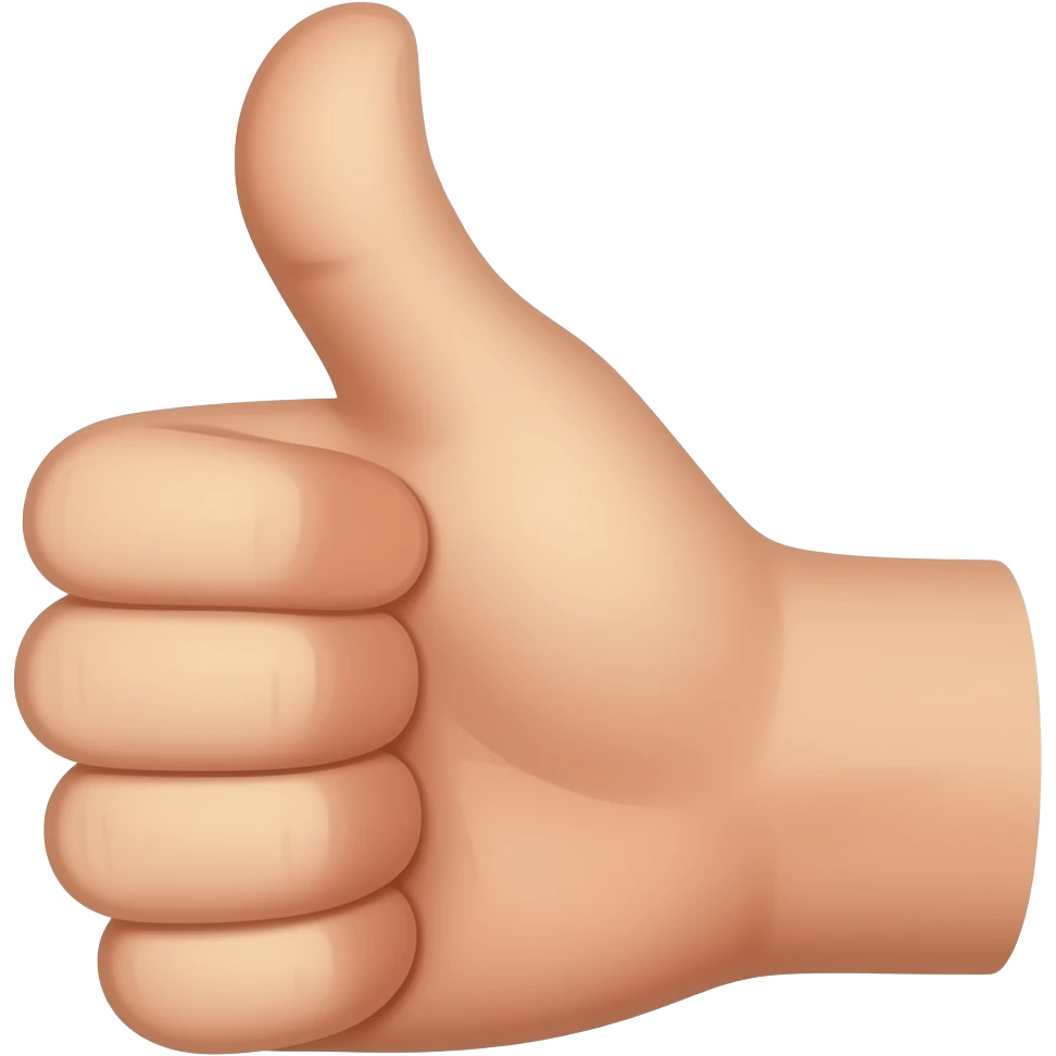 thumb emoji with the thum bent at the knuckle 90 degrees emoji