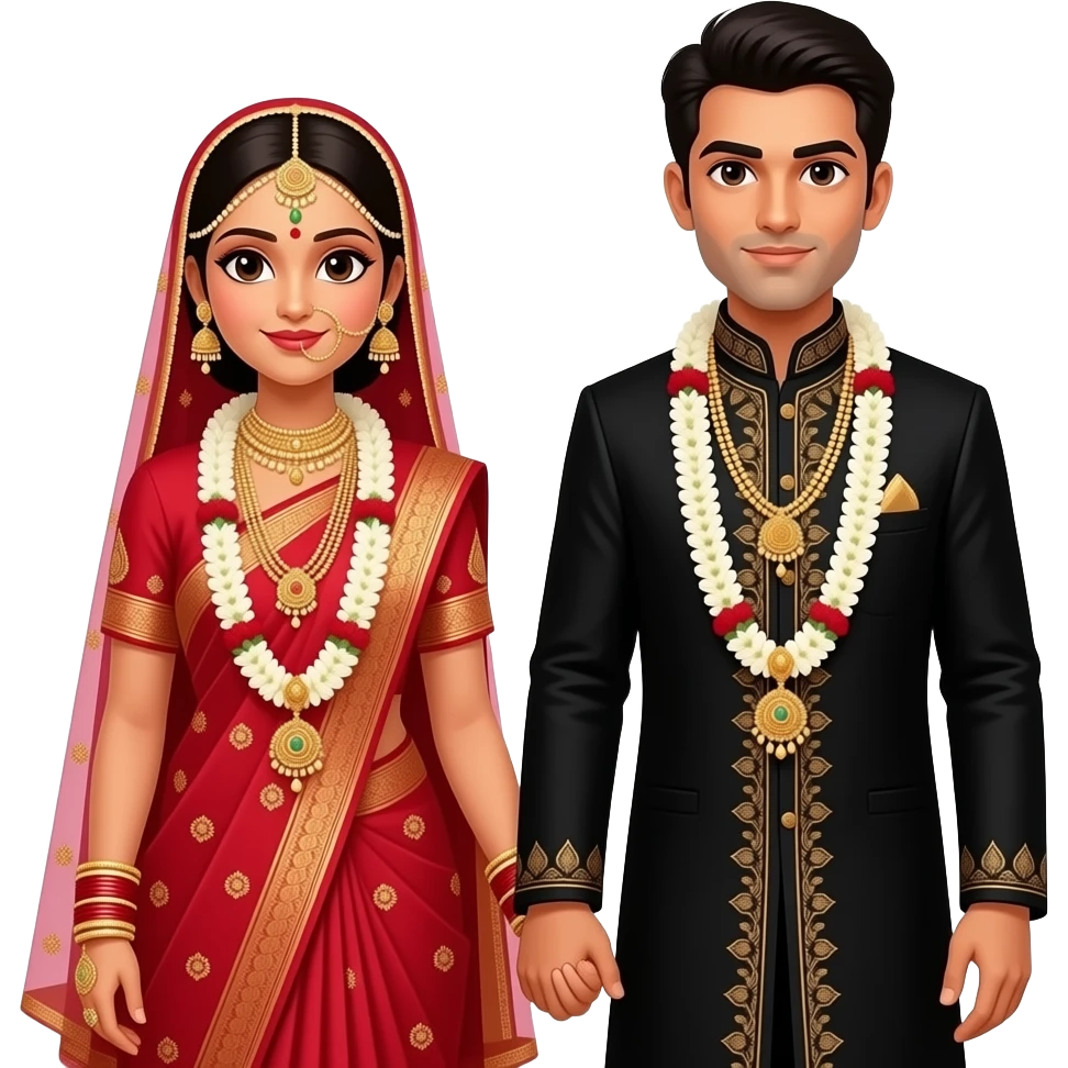 Hindu bride and groom emoji