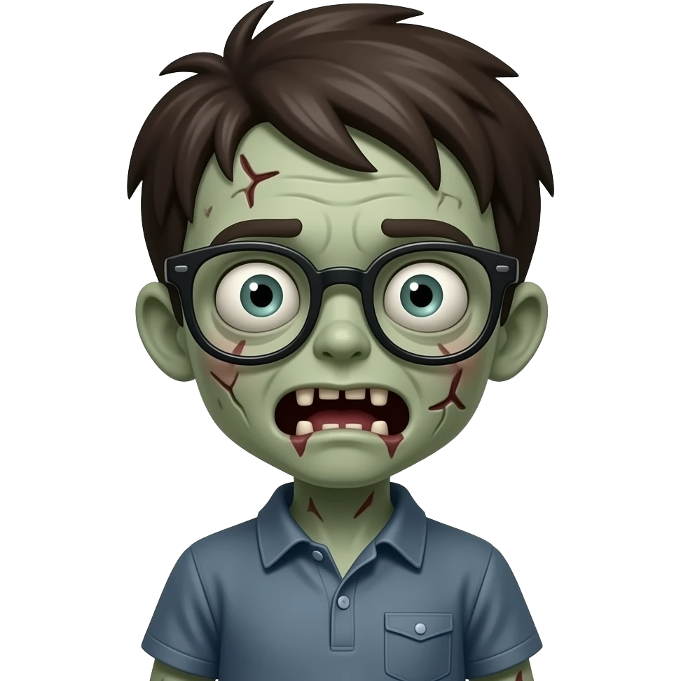 Child zombie with Glasses emoji