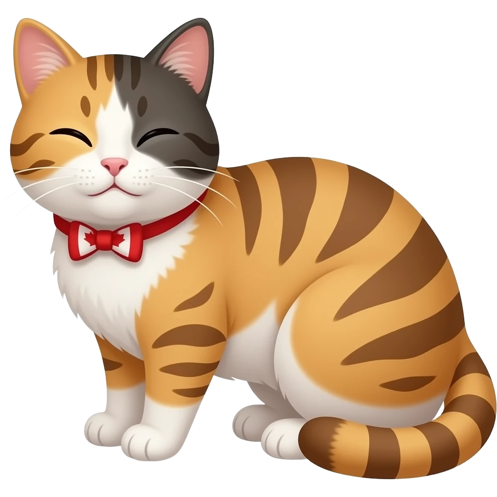 Cat in Cana purring with emoji