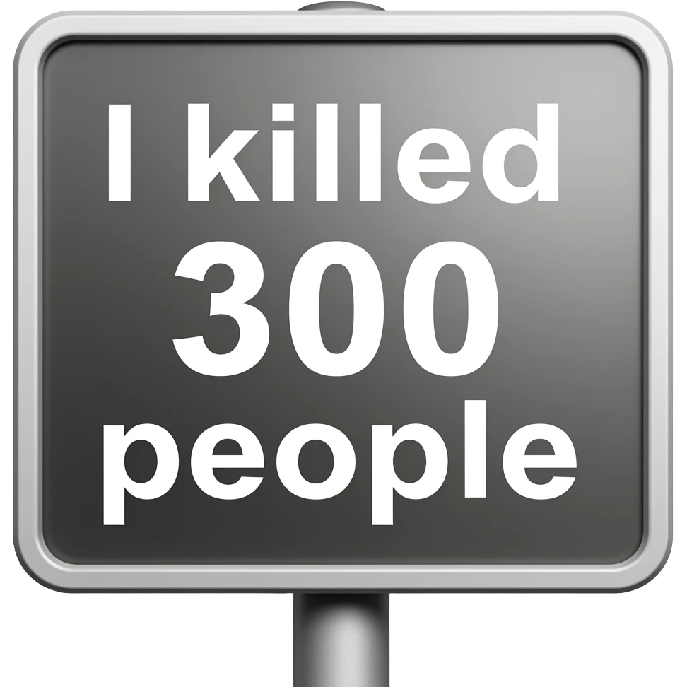 I killed 300 people sign emoji