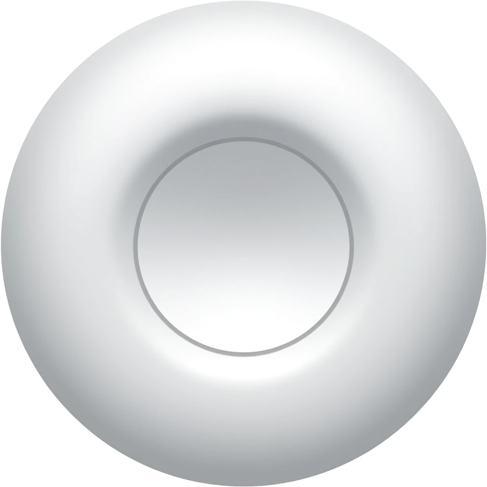 A white circular music player emoji