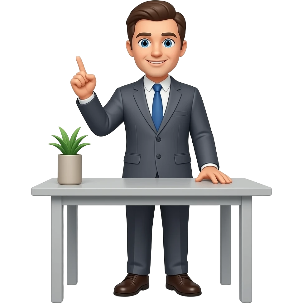 the manager thoughtfully makes a decision emoji