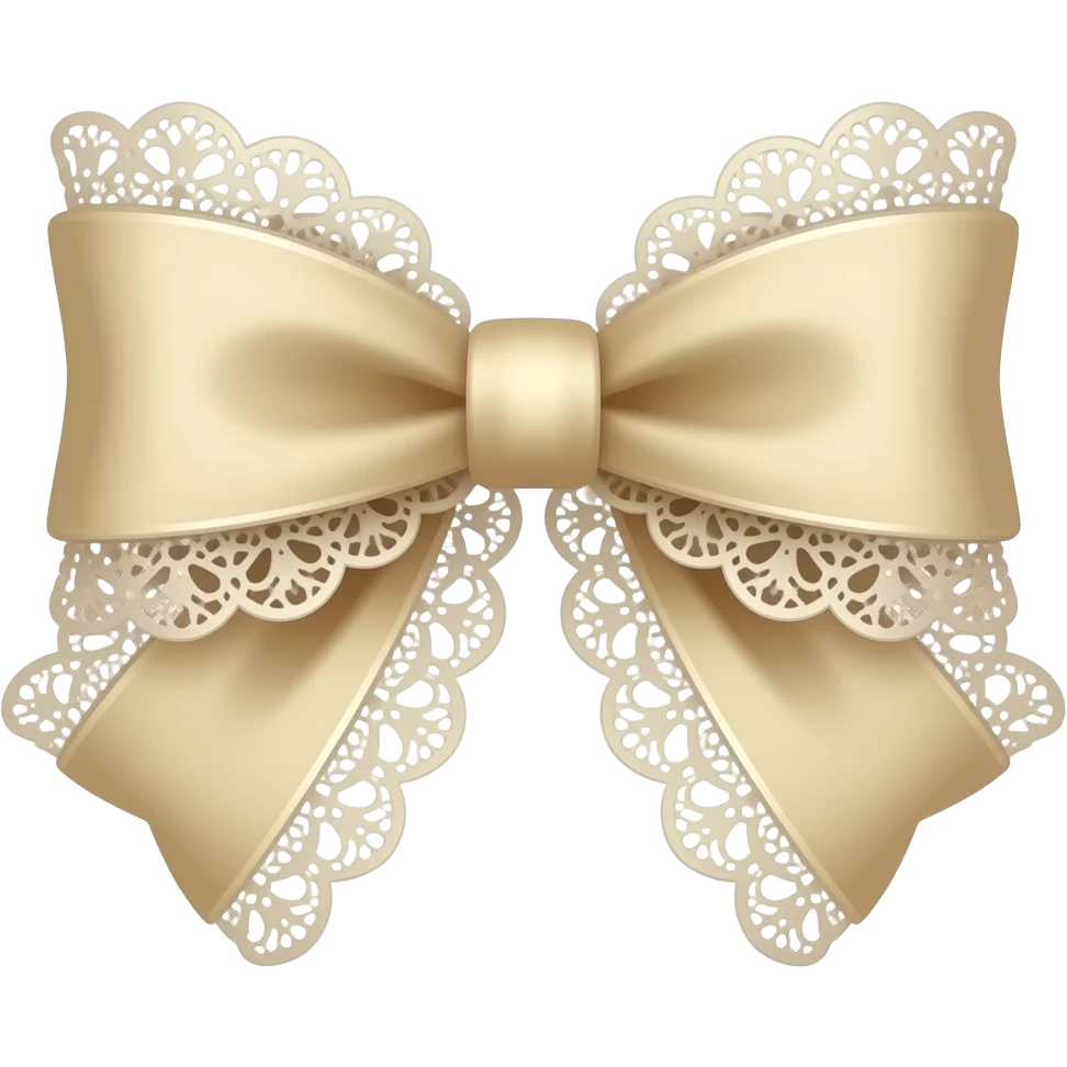 vintage rococo beige bow with lace and frills emoji