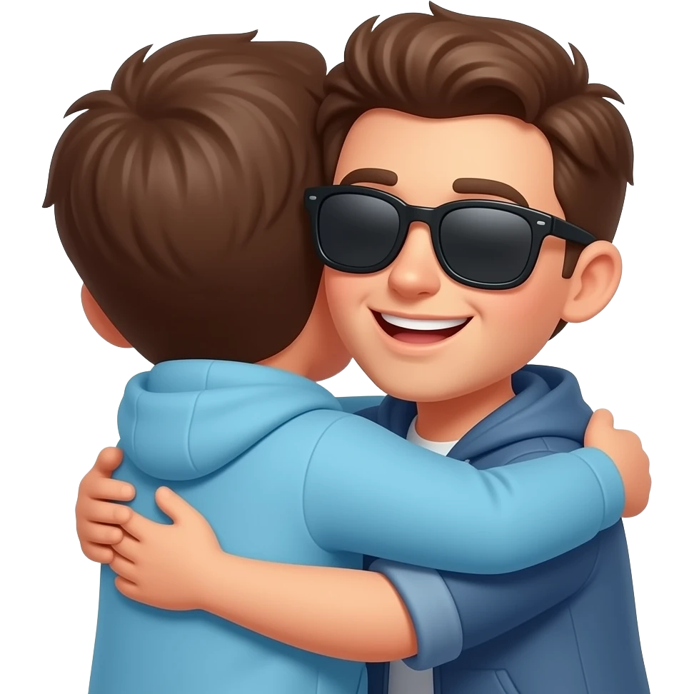 Mandando un abrazo con gafas polarizadas emoji