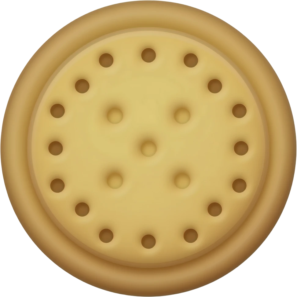 Cookie shaped like a button emoji