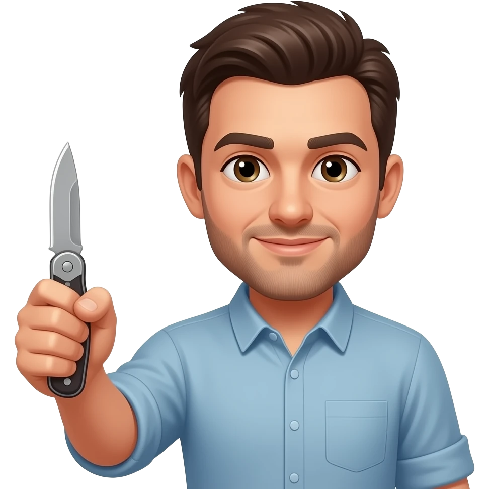 man with flding knife emoji