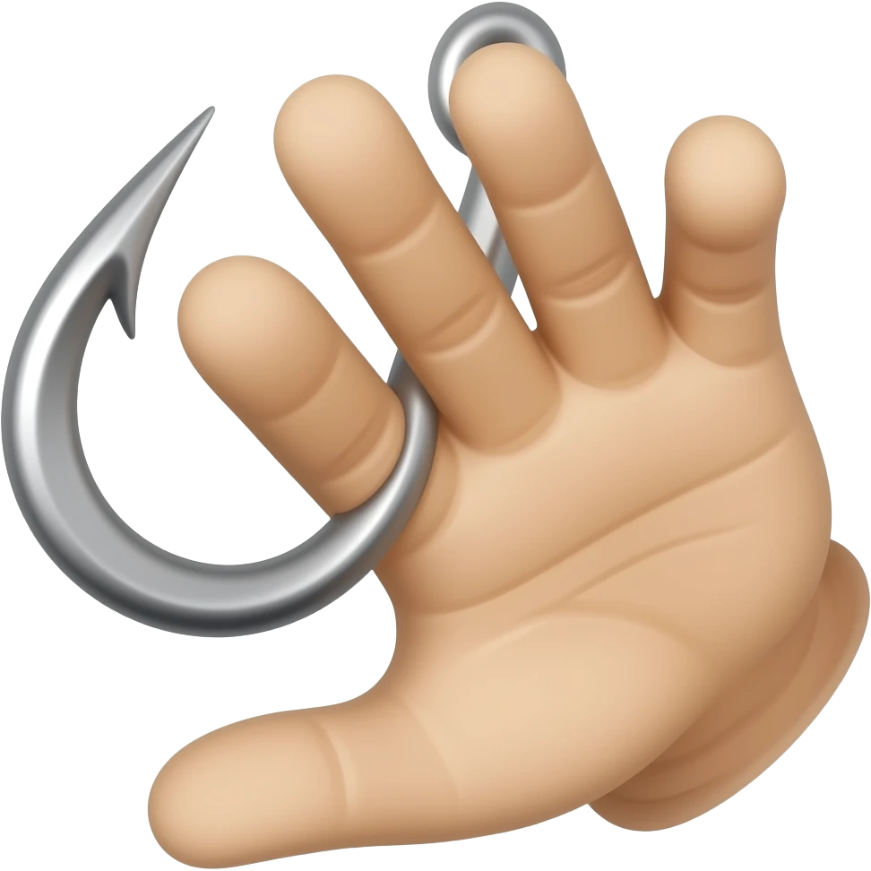Show a hand with hook emoji