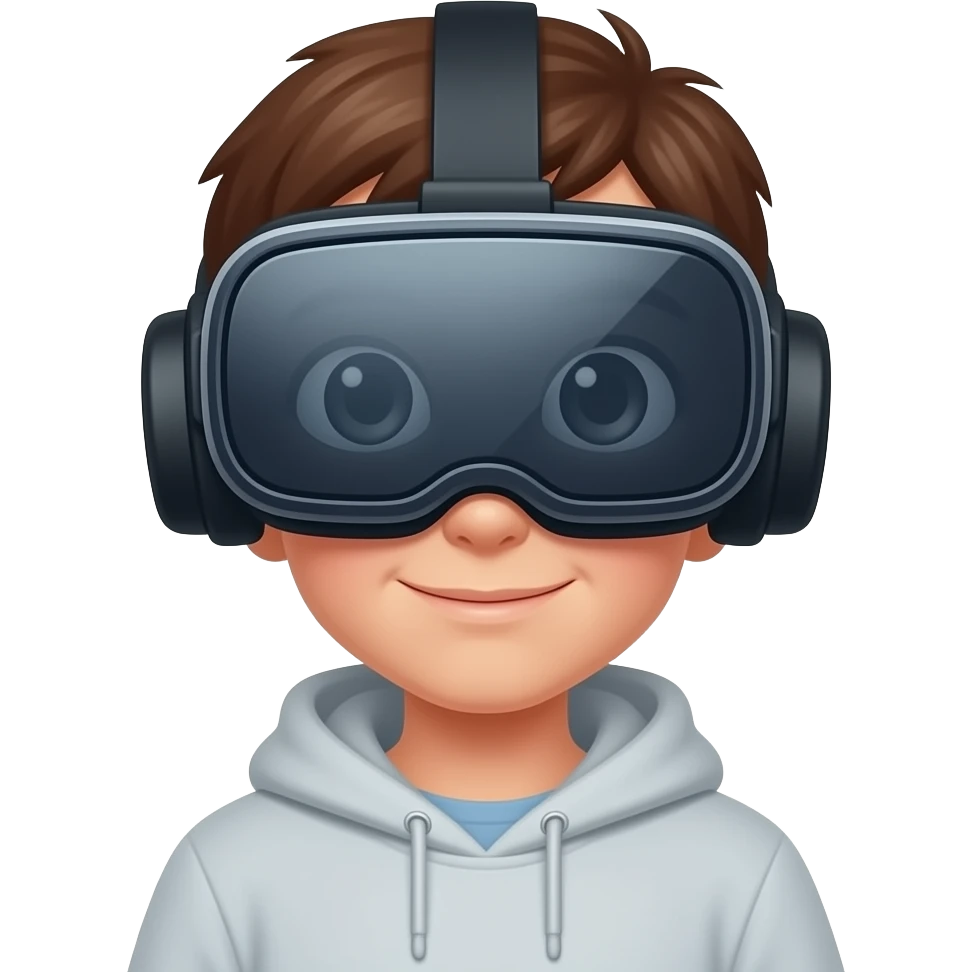Child wearing Vr glass emoji