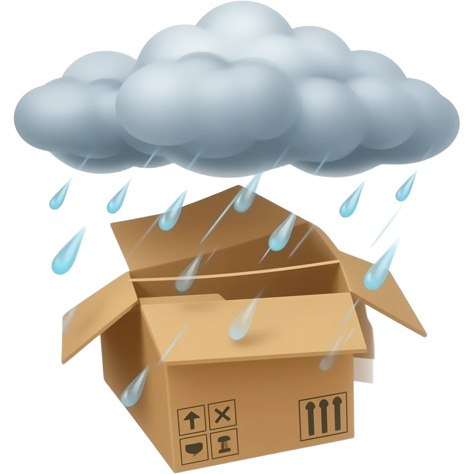Falling package emoji