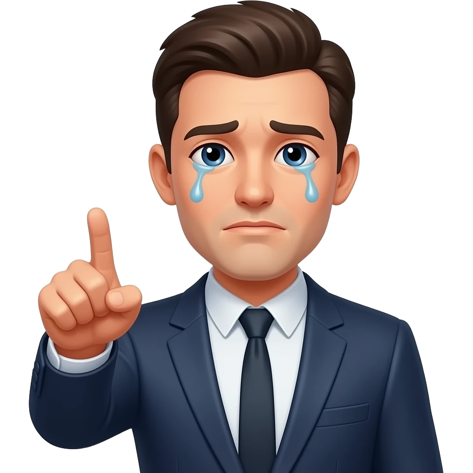 Crying pointing man emoji