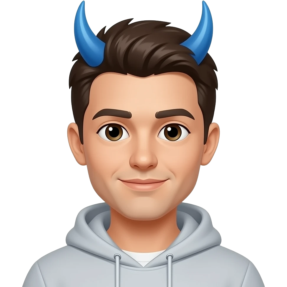 Con cuernos azules emoji