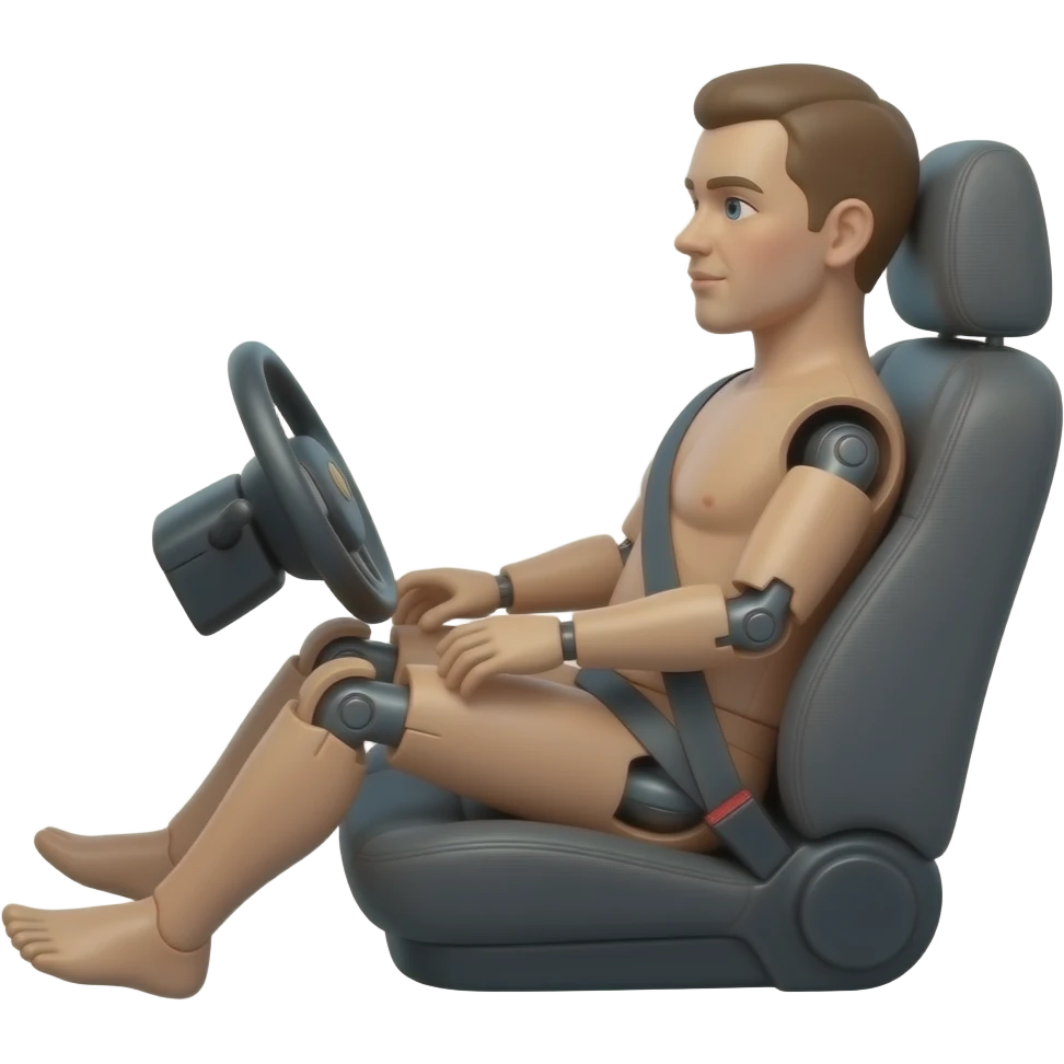 euro ncap crash test dummy in car seat emoji