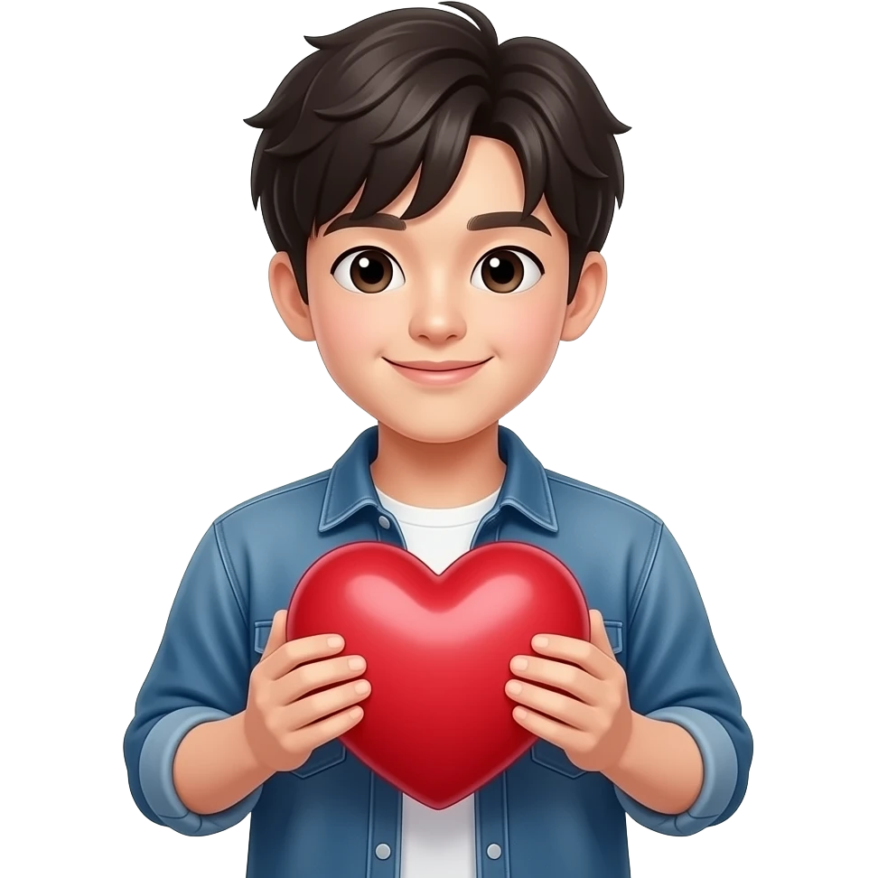 korean young man + heart emoji