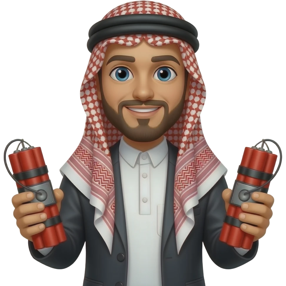 arabe con dinamita en manos emoji