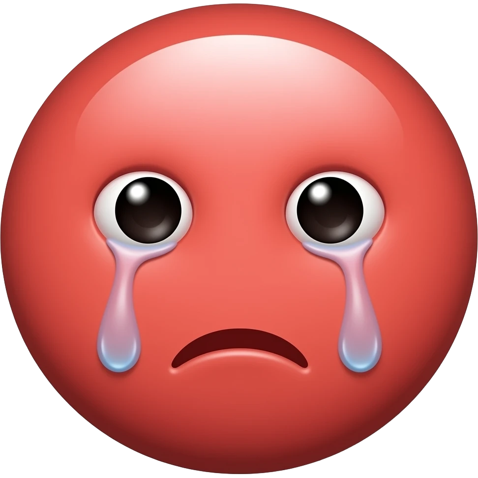 red circle face that has crying face emoji