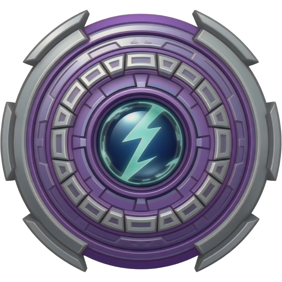 purple storm breaker bayblade, heavy armored top, electric pulse core emoji