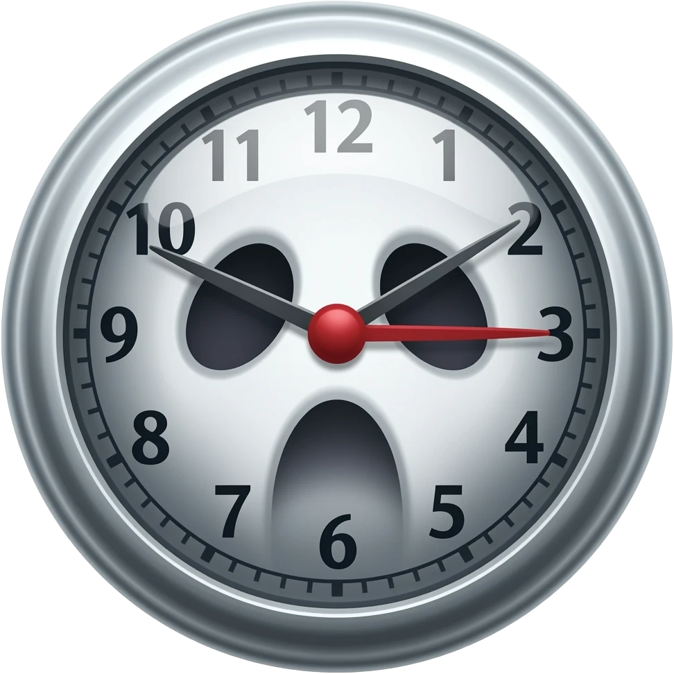 a haunted clock emoji