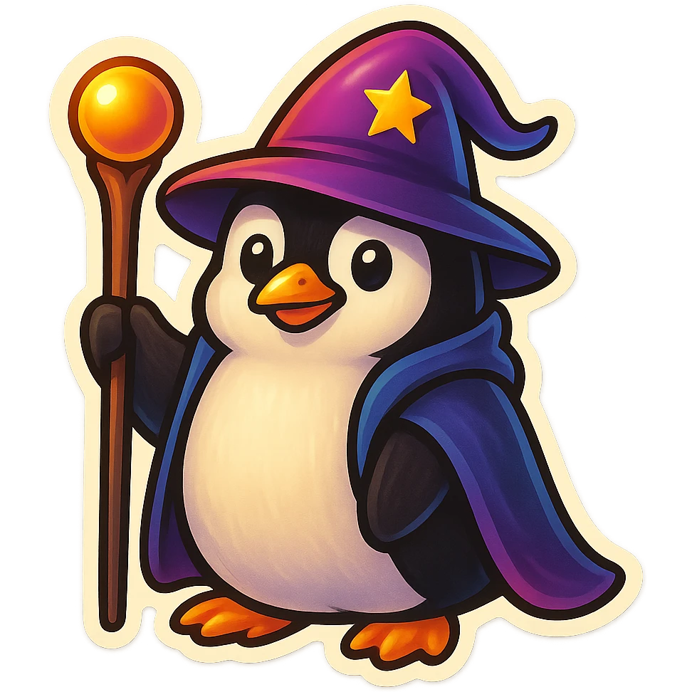 Penguin Wizard emoji