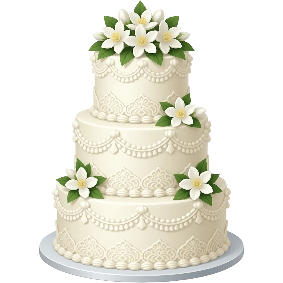 A stylish white wedding cake emoji