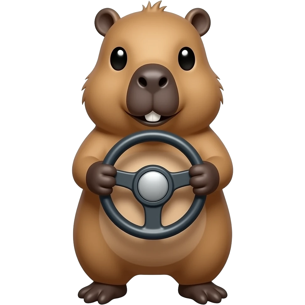 Капибара с рулем emoji