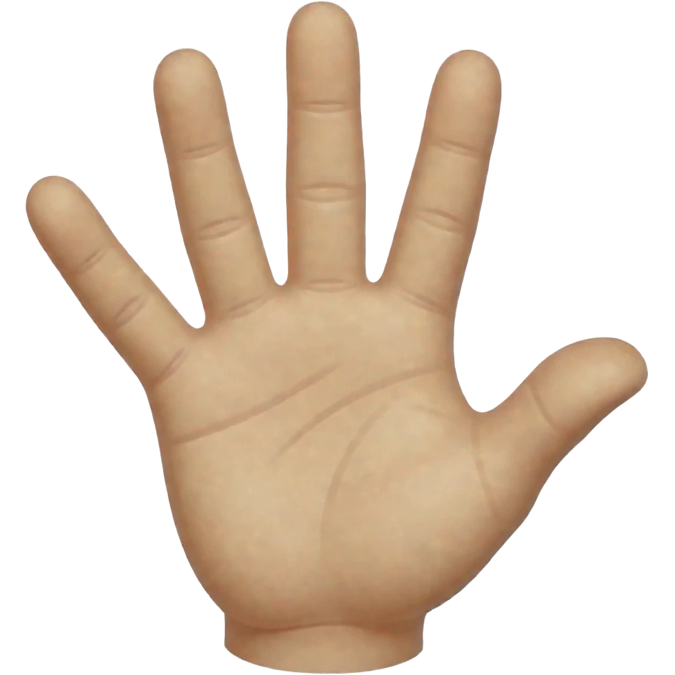 Three fingers up and only the middle finger, index finger, and thumb emoji