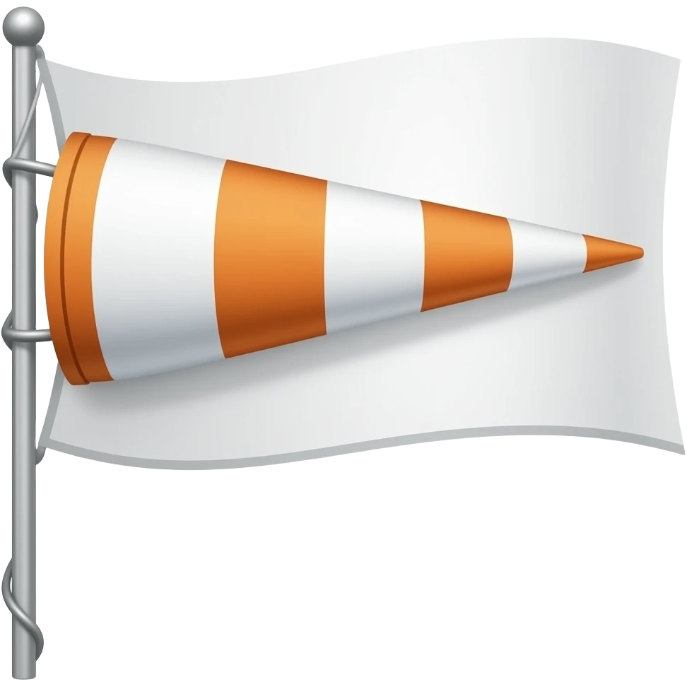 White windsock flag emoji