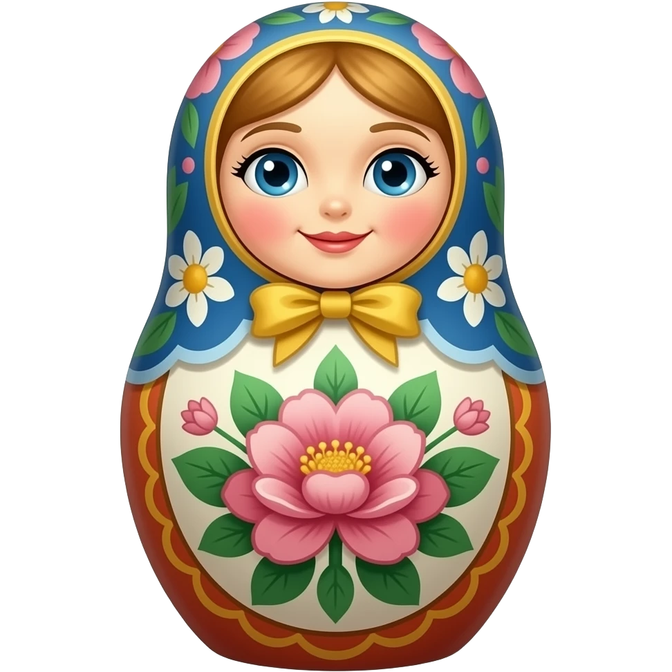 poupée russe ouverte avec des mots emoji